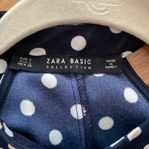 Zara Polka Dot Tie Neck Retro 60s Dress - Picture 5 of 5